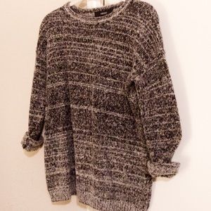 Fuzzy Gray Marled Sweater